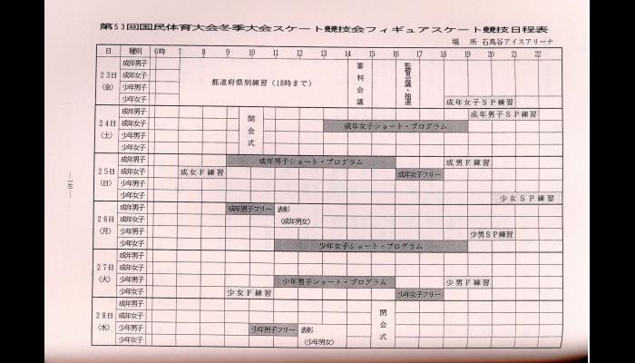 第53回国民体育大会冬季大会スケート競技会・アイスホッケー競技会のプログラム1