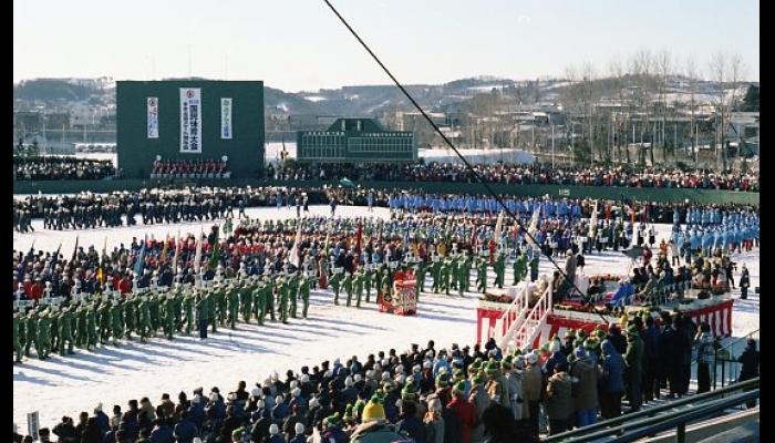 第32回国民体育大会冬季大会スケート競技会　開会式でのようす