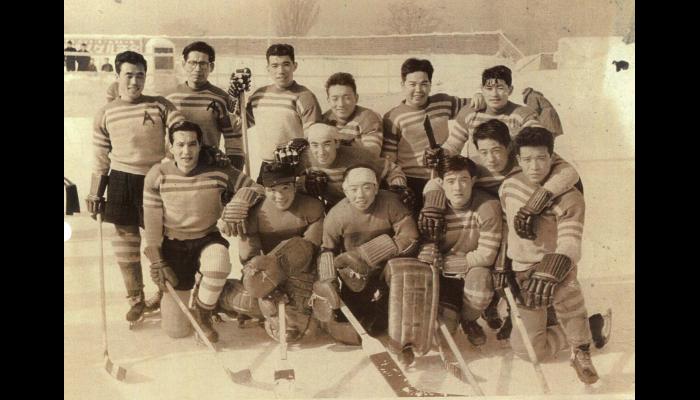 昭和30年頃のアイスホッケー選手たち