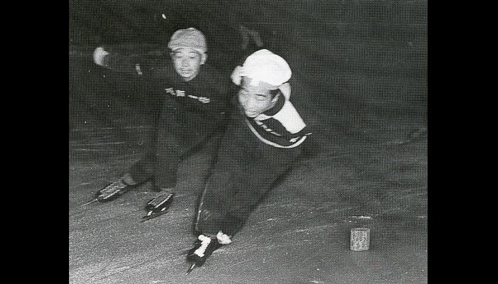 昭和37年　スピードスケート試合風景