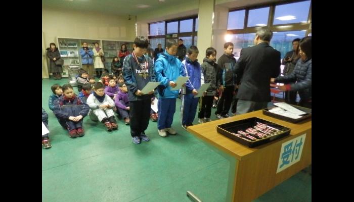 第34回青森県スポーツ少年団フェスティバルスケート競技会　閉会式　表彰
