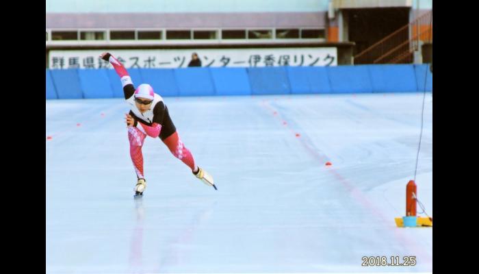 第38回全日本学生スピードスケート選手権大会に出場している鬼頭選手