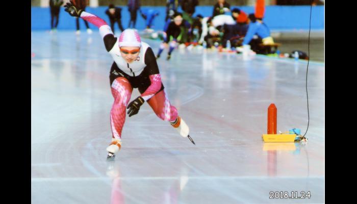 第38回全日本学生スピードスケート選手権大会に出場している澤尻選手