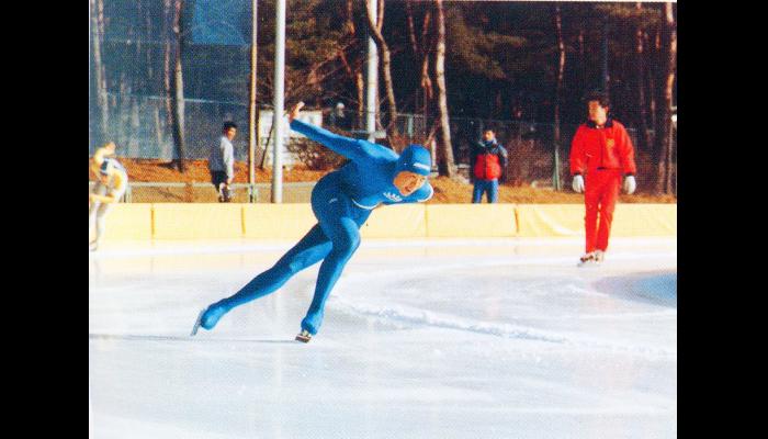 第55回日本学生氷上競技選手権大会に出場している金濱選手