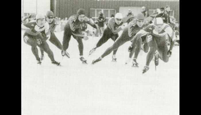 第58回国民体育大会冬季大会スケート競技会（群馬国体）に出場している石岡選手